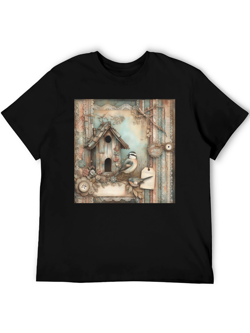 Rustic Birdhouse & Bird T-Shirt