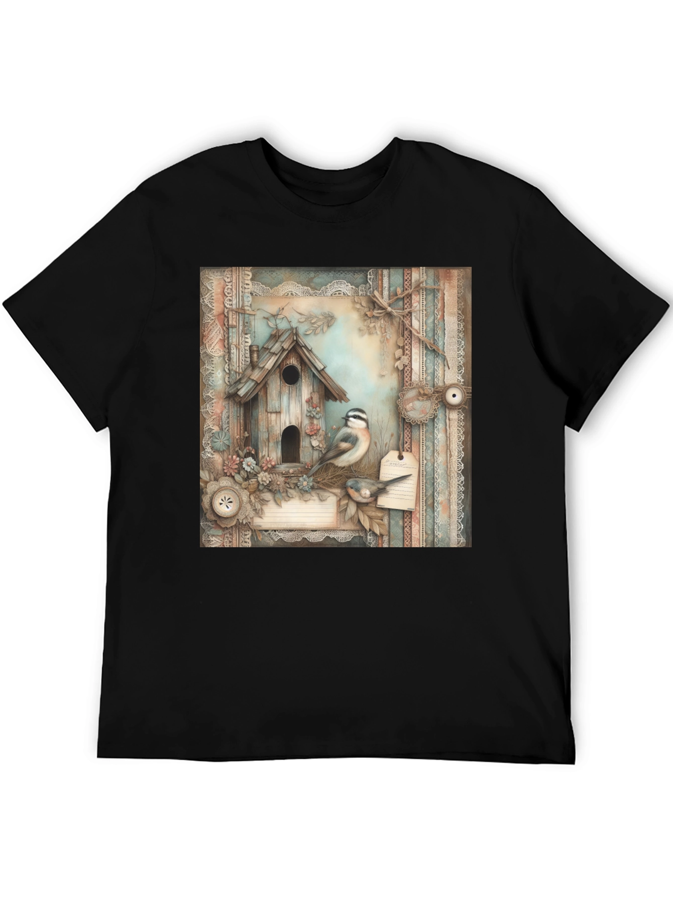 Rustic Birdhouse & Bird T-Shirt
