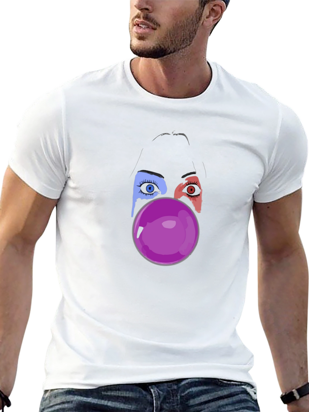 Eye See You Bubble Gum Black Tee