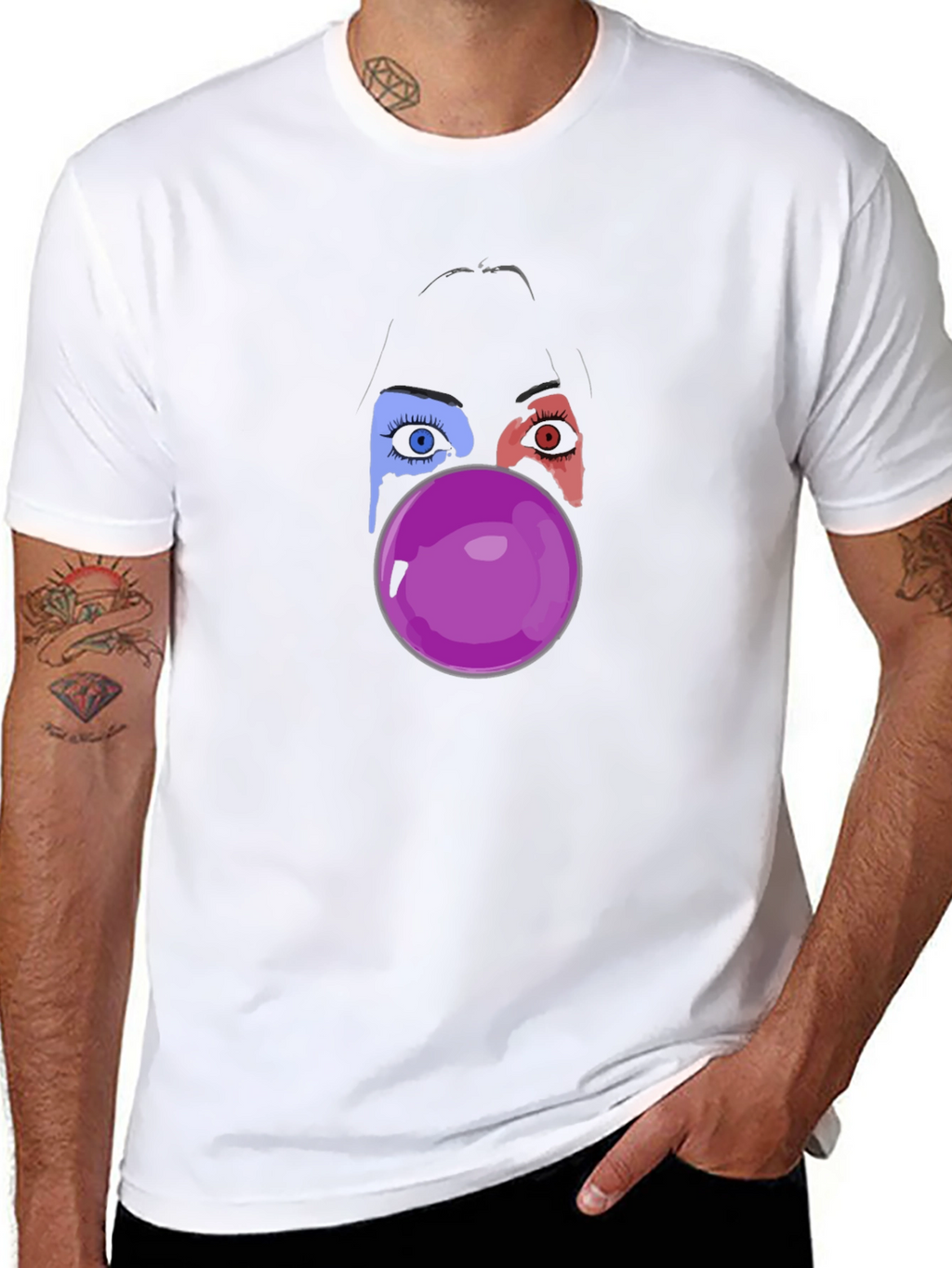 Eye See You Bubble Gum Black Tee