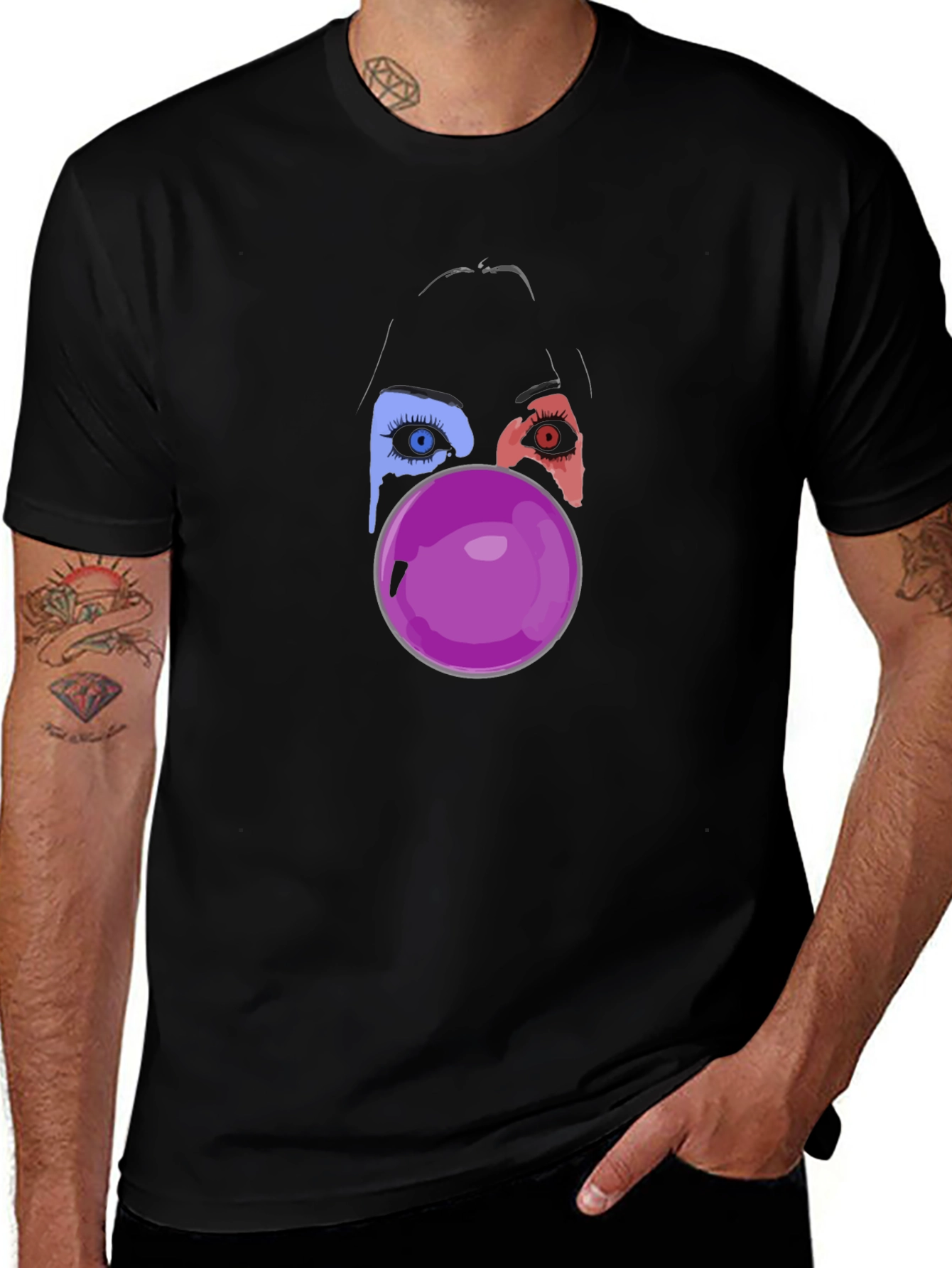 Eye See You Bubble Gum Black Tee