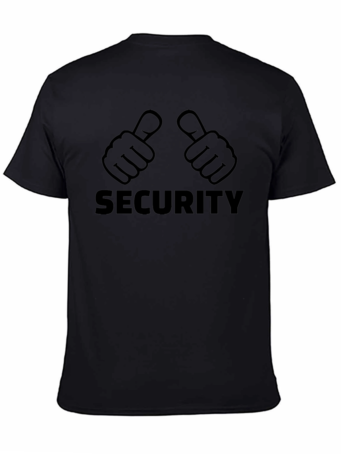 Security Thumbs Up Graphic Tee - Black Cotton T-Shirt