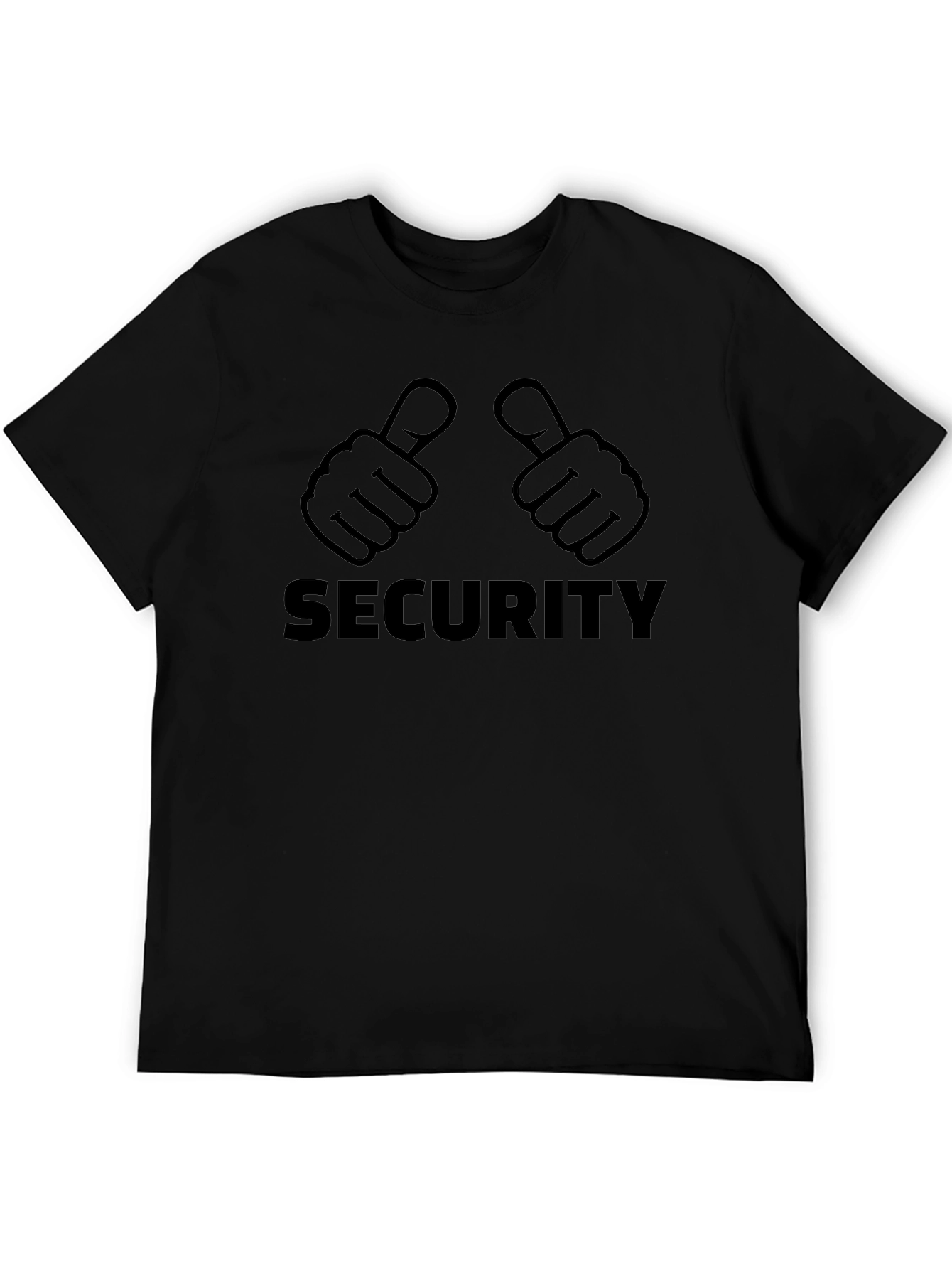 Security Thumbs Up Graphic Tee - Black Cotton T-Shirt