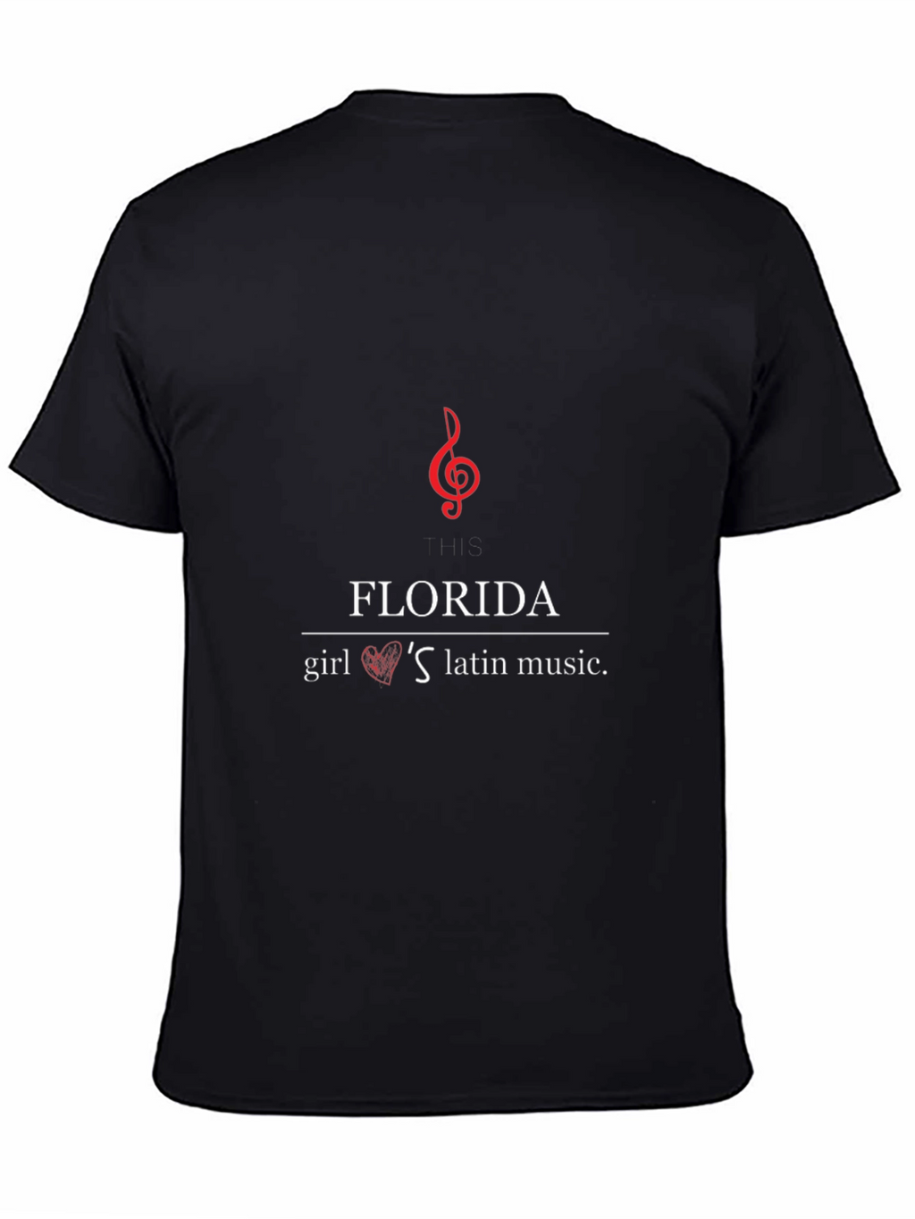 Florida Girl Loves Latin Music Black Graphic T-Shirt