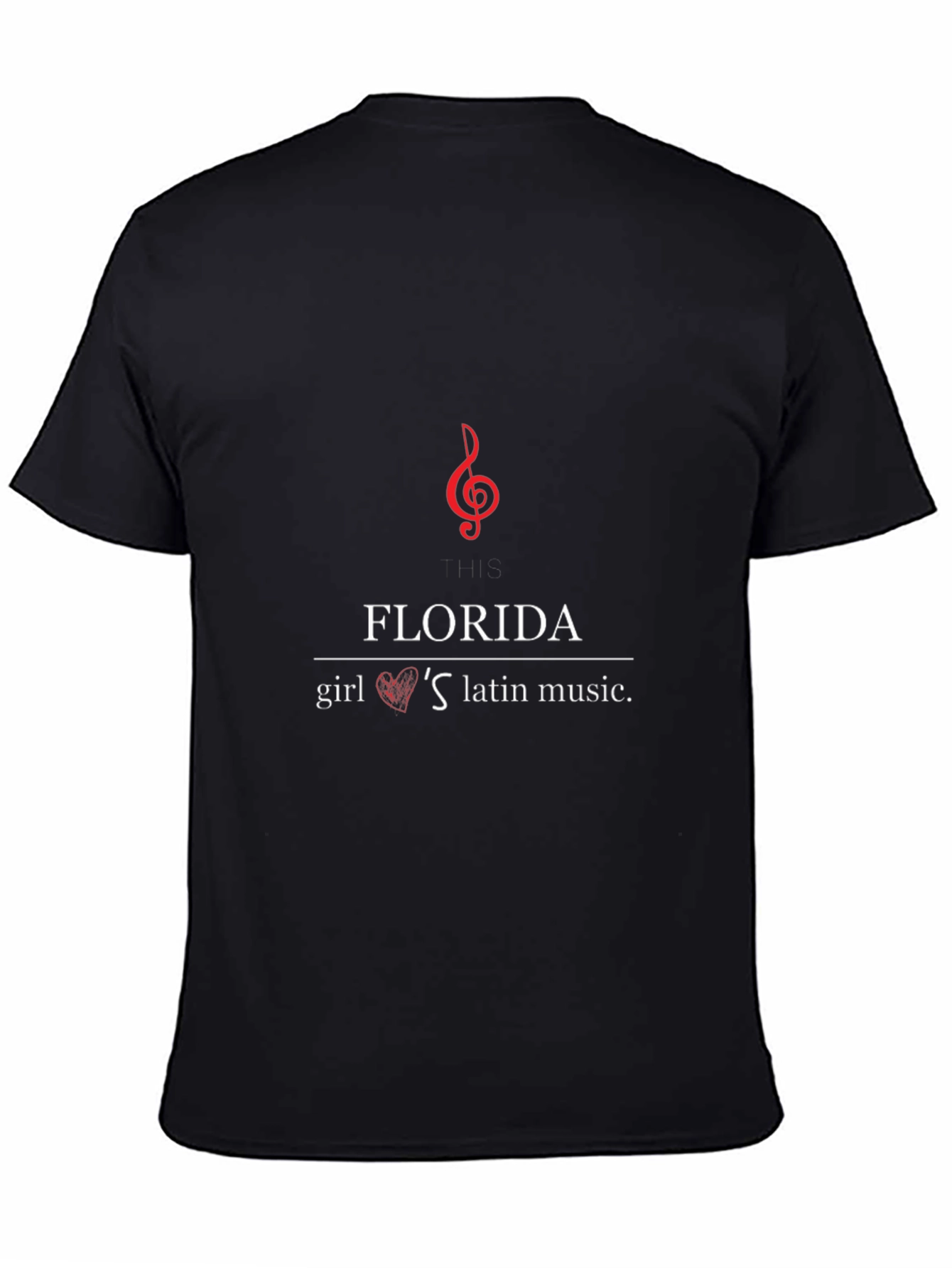 Florida Girl Loves Latin Music Black Graphic T-Shirt
