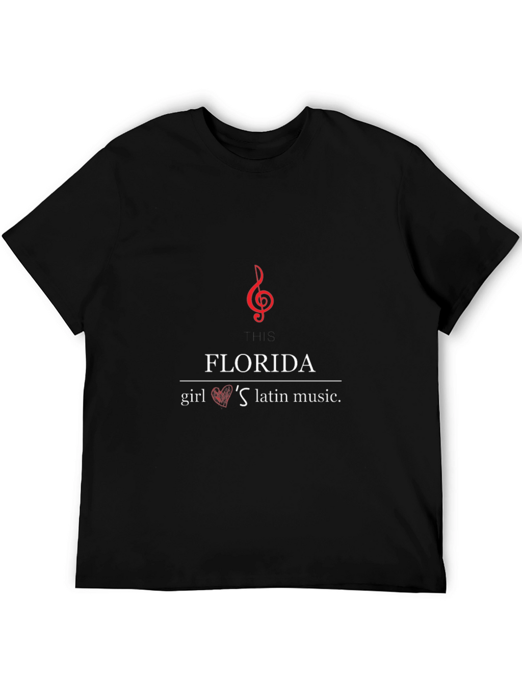Florida Girl Loves Latin Music Black Graphic T-Shirt