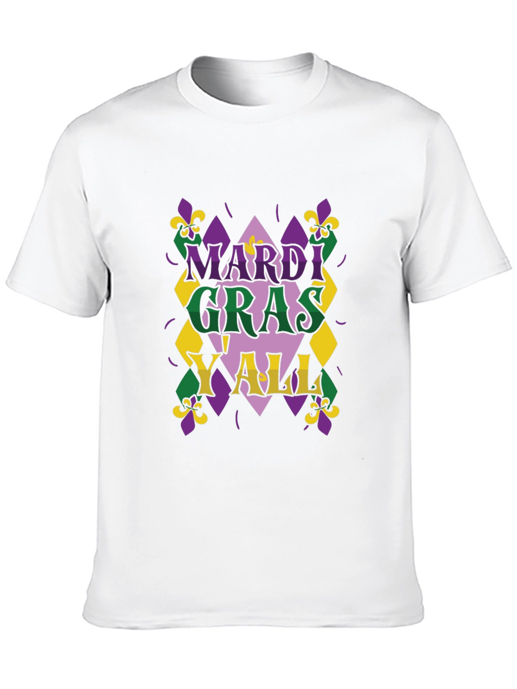 Mardi Gras Yall T-Shirt - Mens Black Tee