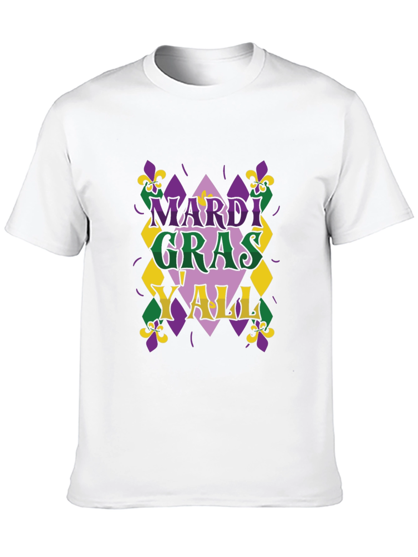 Mardi Gras Yall T-Shirt - Mens Black Tee
