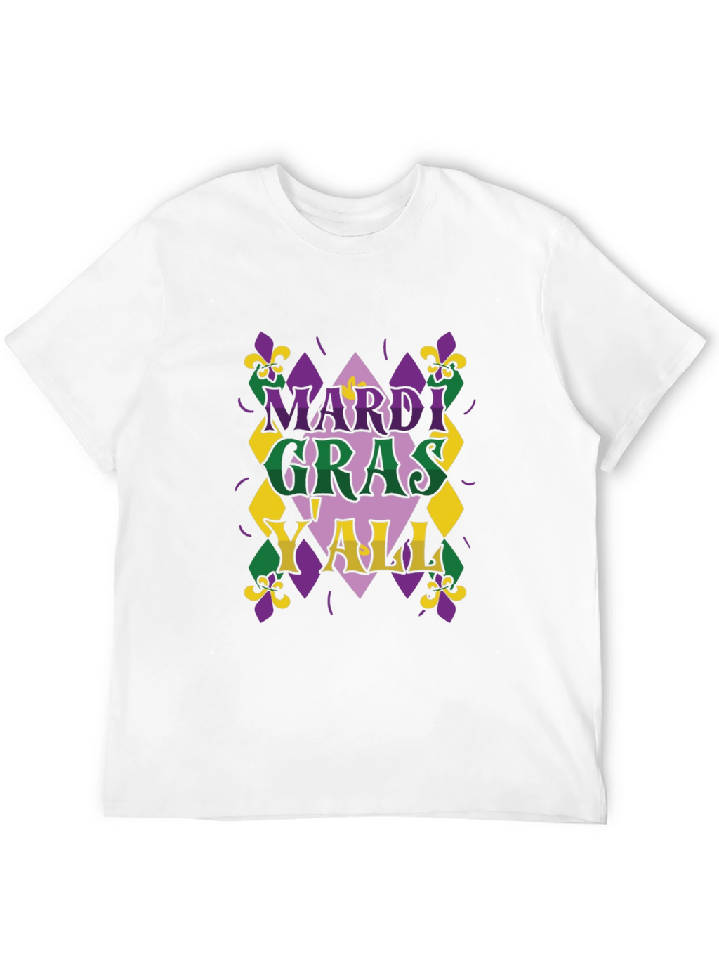 Mardi Gras Yall T-Shirt - Mens Black Tee