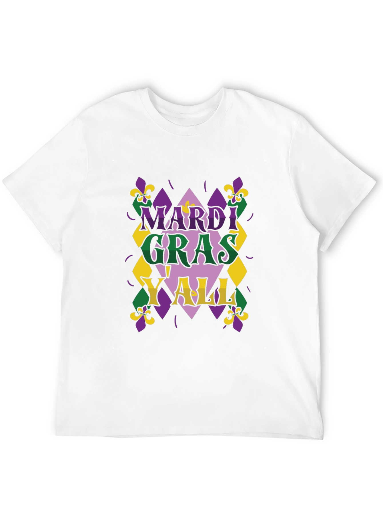 Mardi Gras Yall T-Shirt - Mens Black Tee