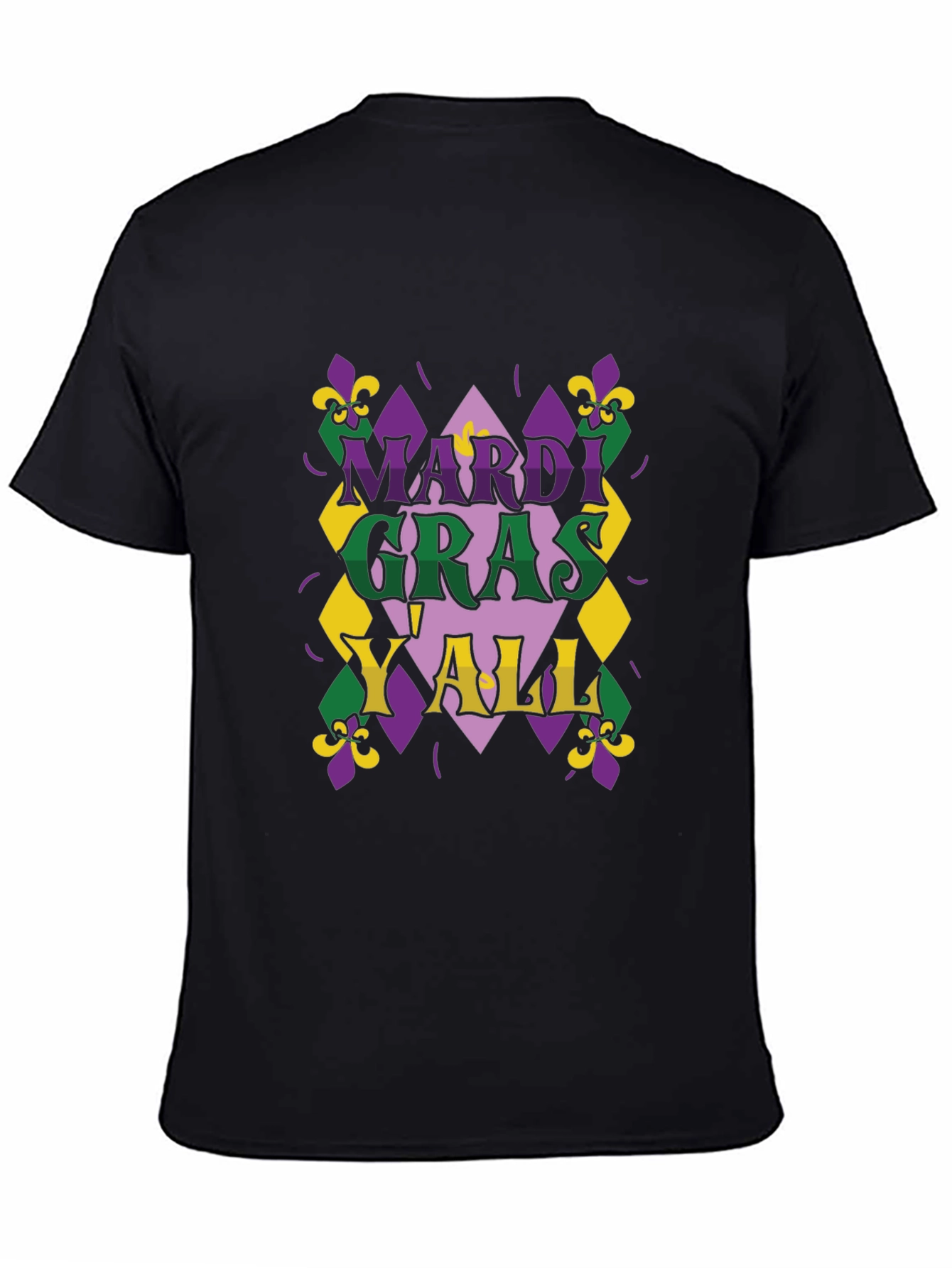 Mardi Gras Yall T-Shirt - Mens Black Tee