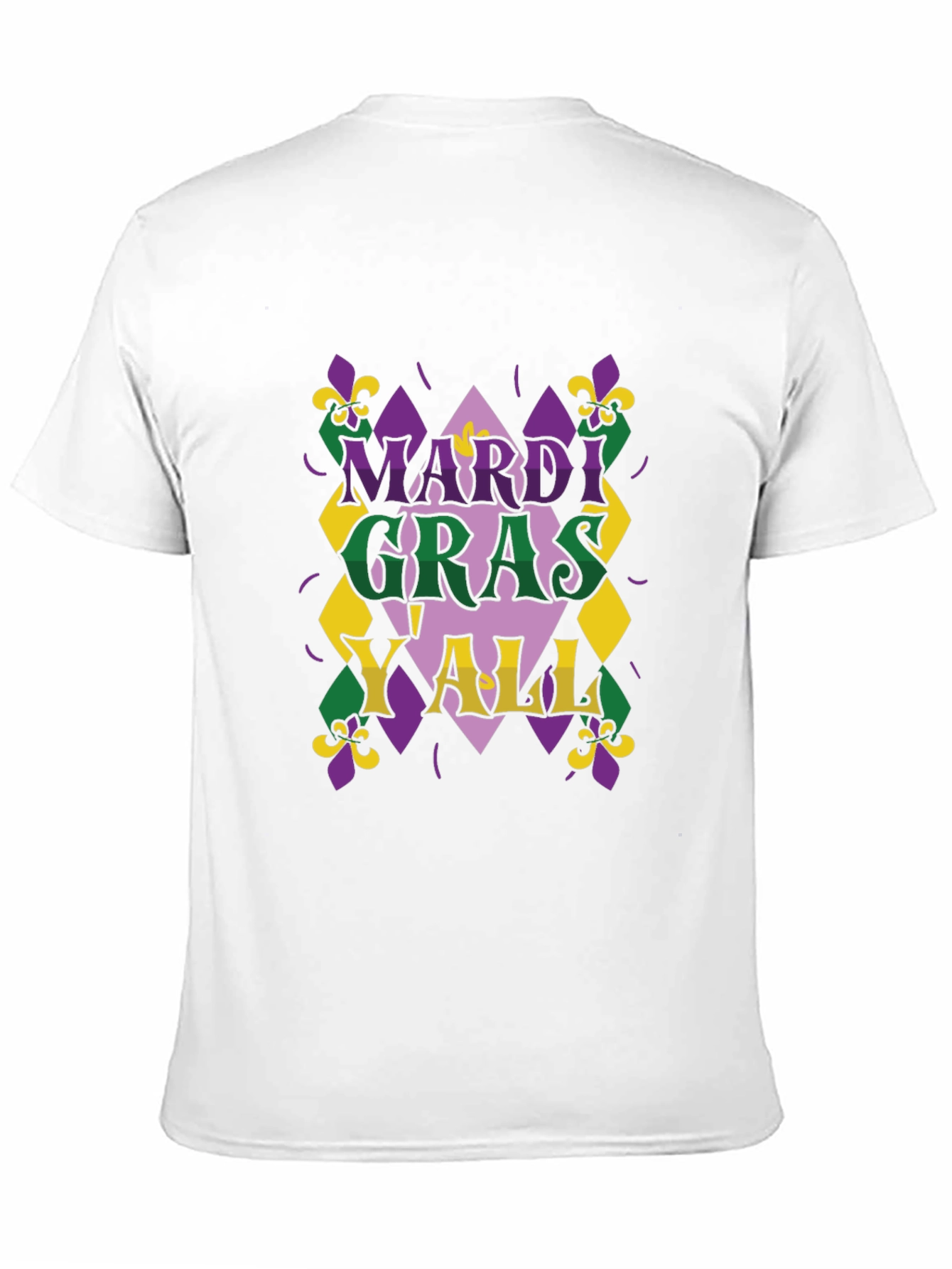 Mardi Gras Yall T-Shirt - Mens Black Tee