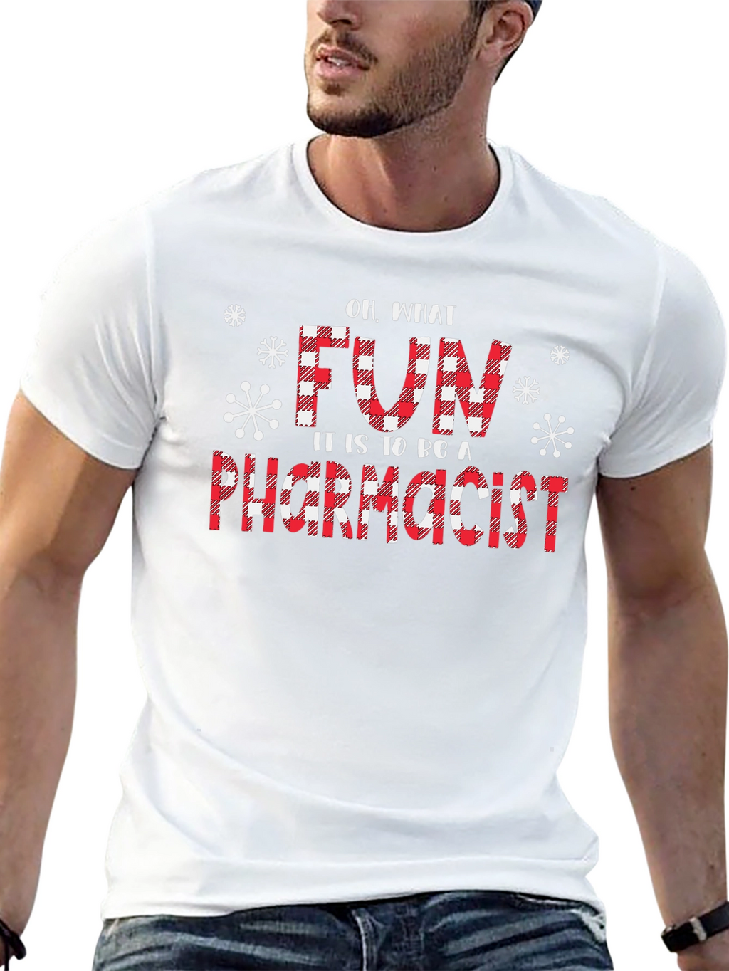 Fun Pharmacist Christmas Buffalo Plaid T-Shirt