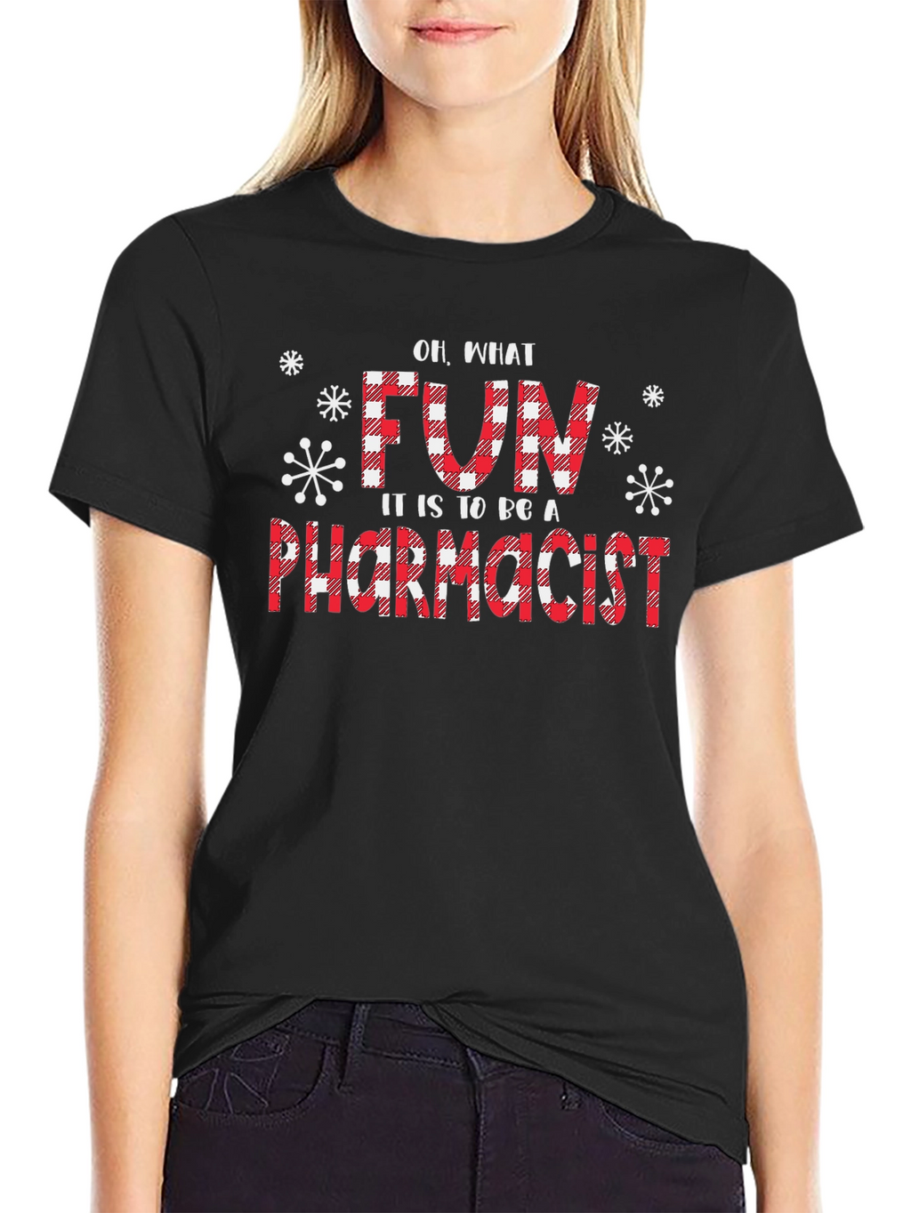 Fun Pharmacist Christmas Buffalo Plaid T-Shirt