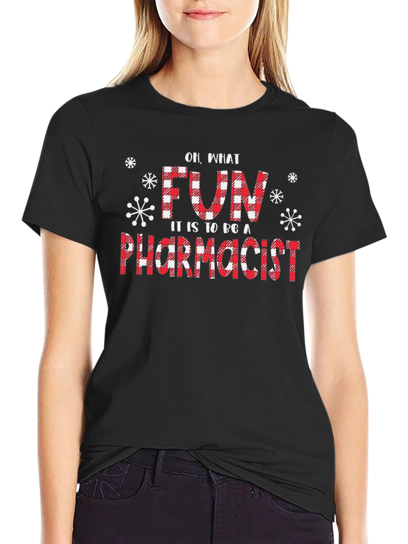 Fun Pharmacist Christmas Buffalo Plaid T-Shirt