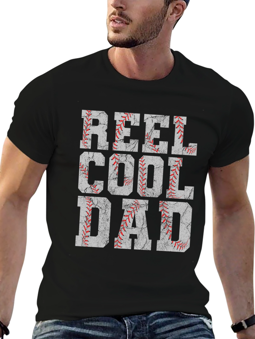 Reel Cool Dad Baseball Graphic Tee