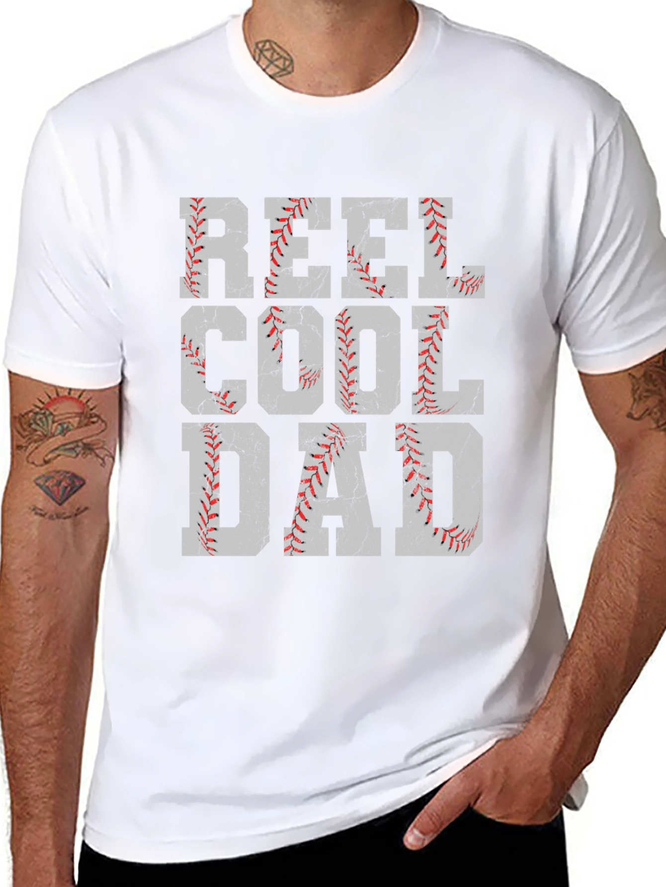 Reel Cool Dad Baseball Graphic Tee