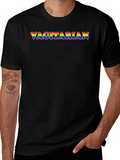 Vagitarian Rainbow Text Black T-Shirt