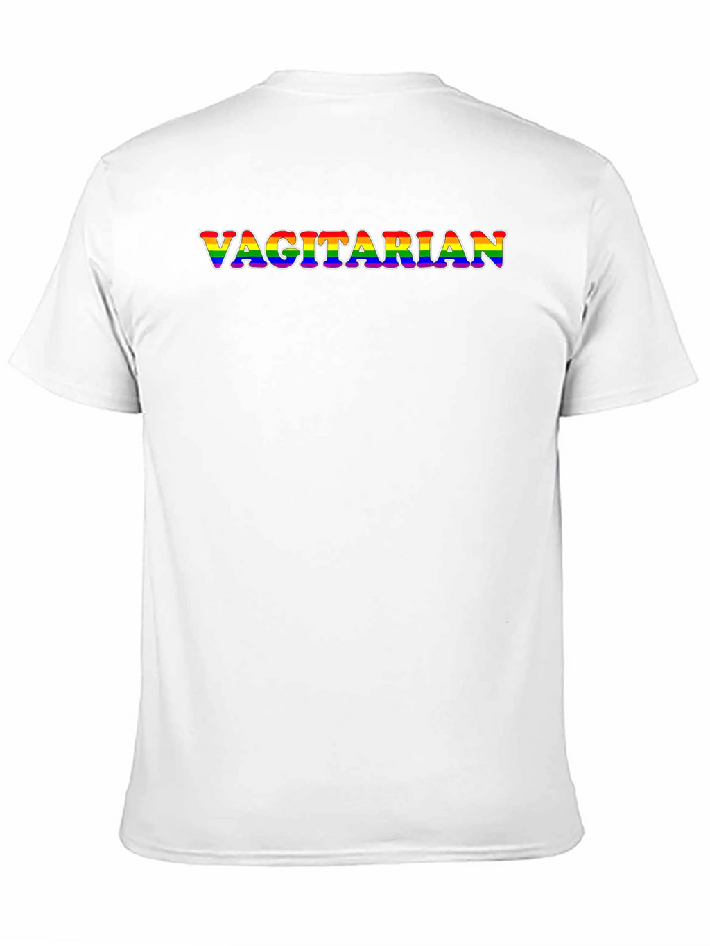 Vagitarian Rainbow Text Black T-Shirt