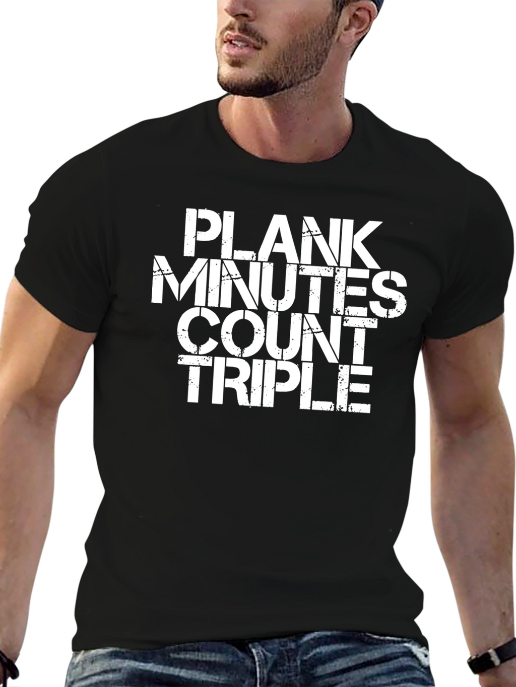 Plank Minutes Count Triple Exercise T-Shirt