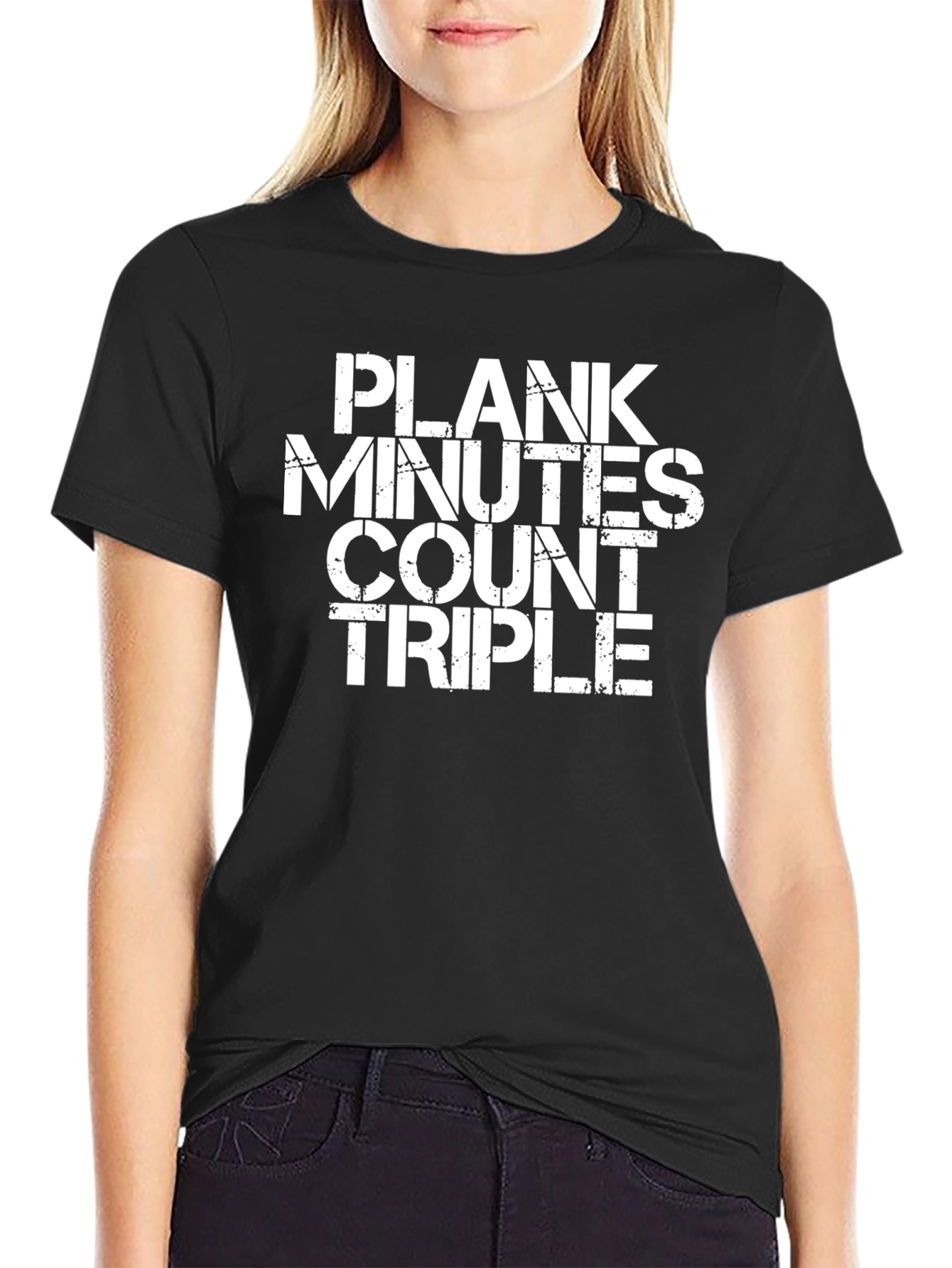 Plank Minutes Count Triple Exercise T-Shirt
