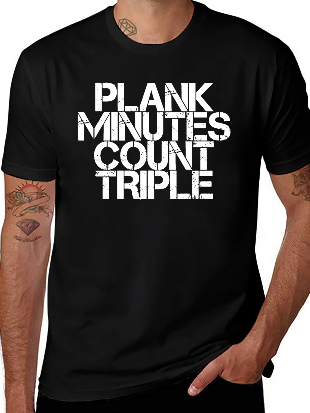Plank Minutes Count Triple Exercise T-Shirt