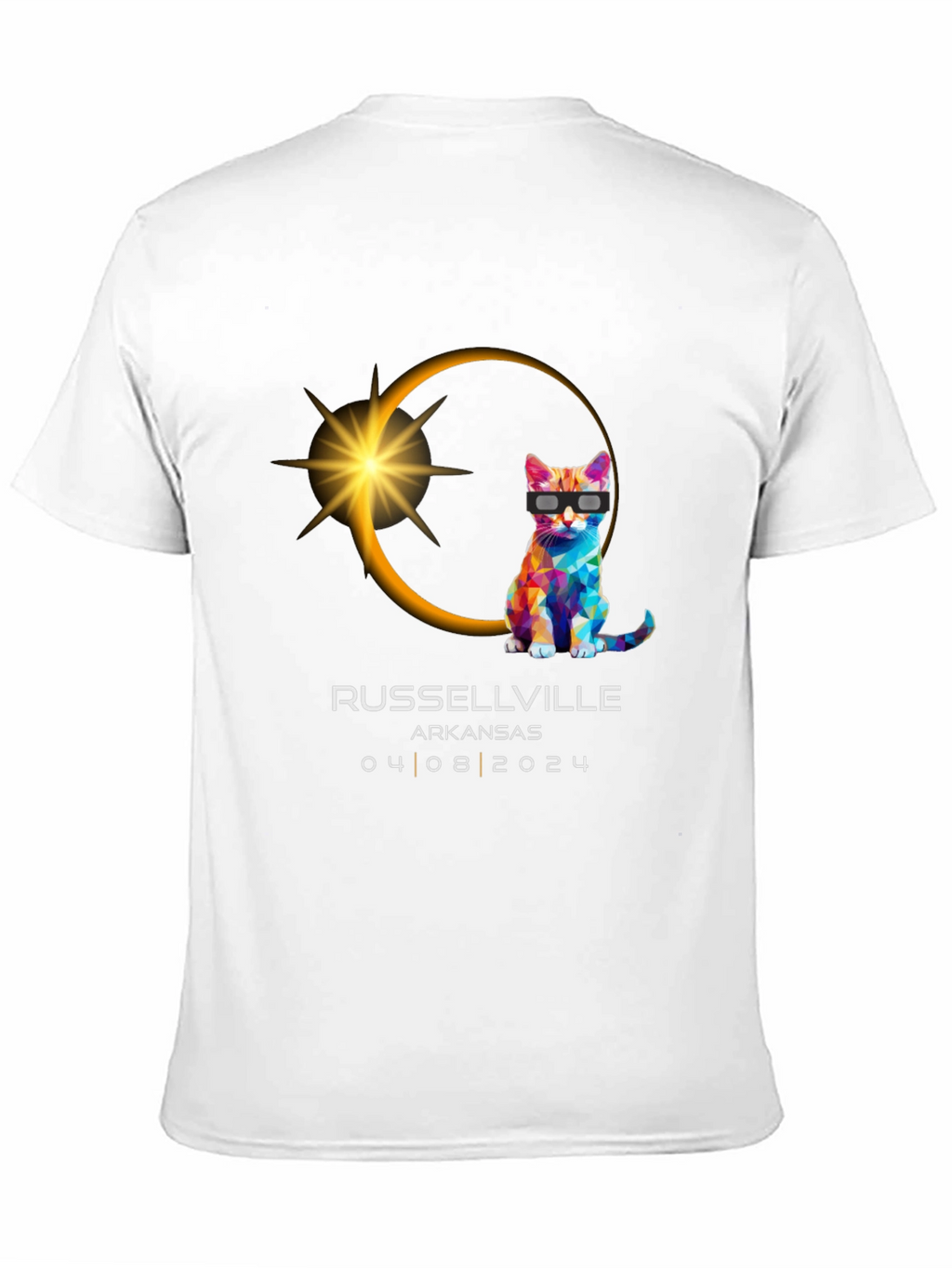 Russellville Arkansas Eclipse 2024 Cat T-Shirt