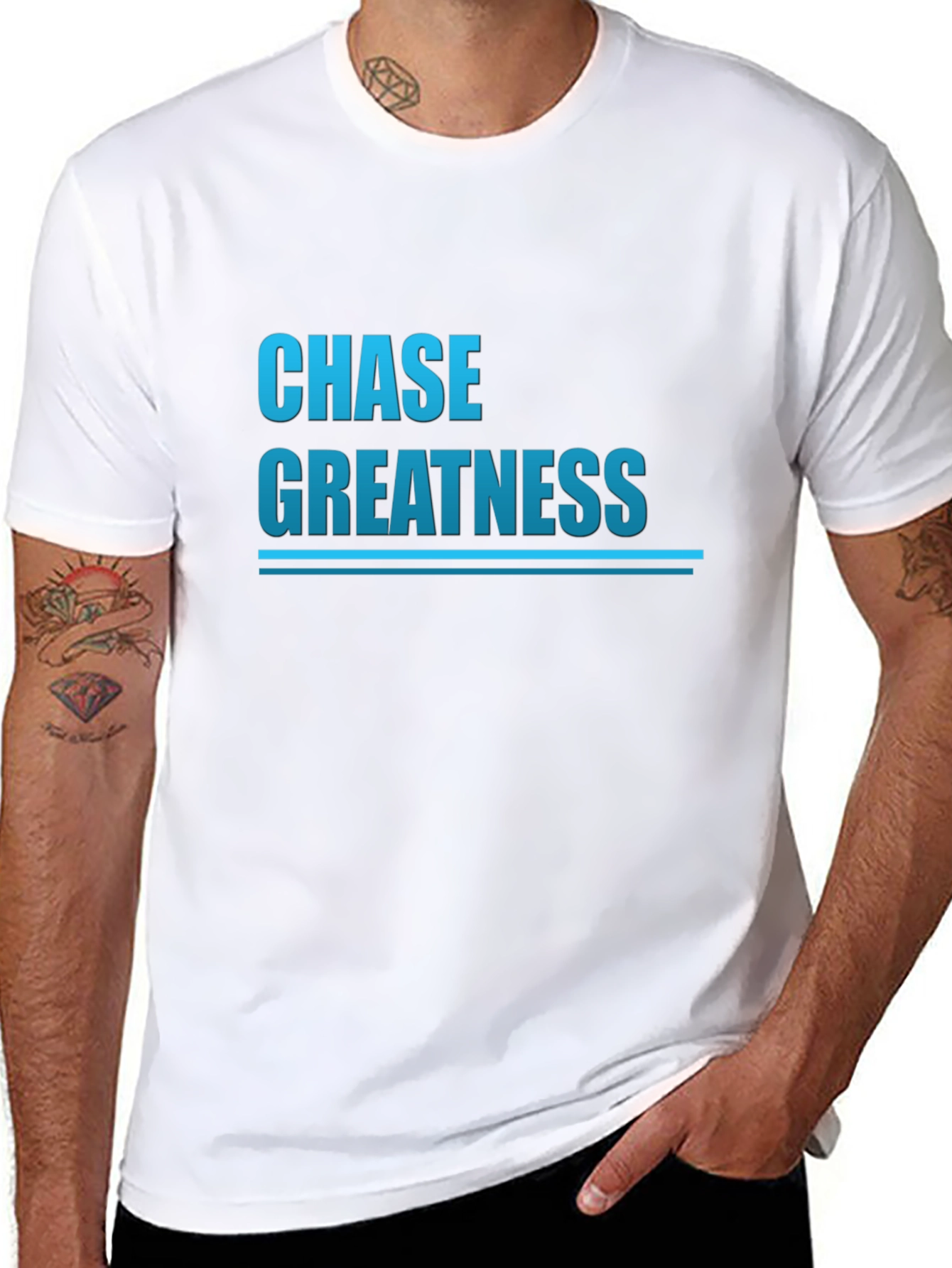 Chase Greatness Graphic Tee - Motivational Black T-Shirt