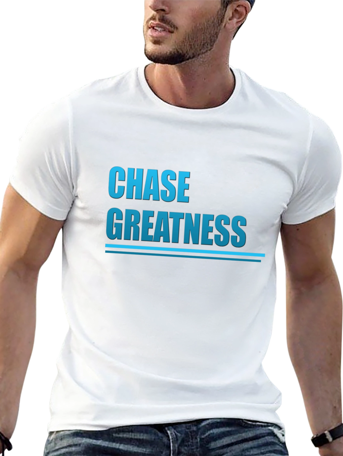 Chase Greatness Graphic Tee - Motivational Black T-Shirt