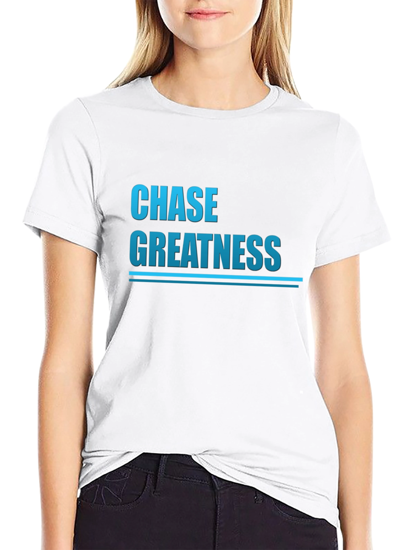 Chase Greatness Graphic Tee - Motivational Black T-Shirt