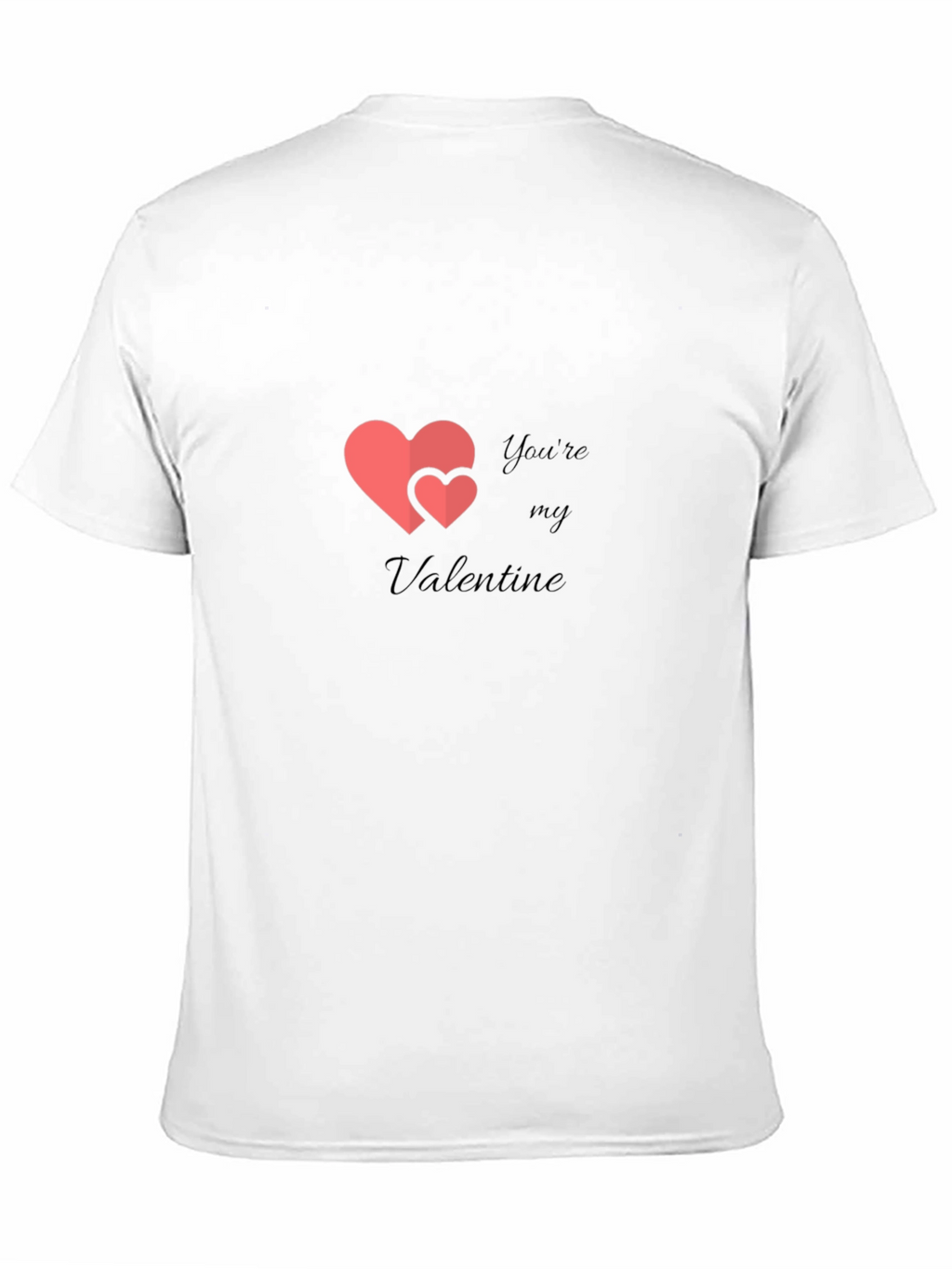 Valentines Day Heart Graphic Mens Black T-Shirt