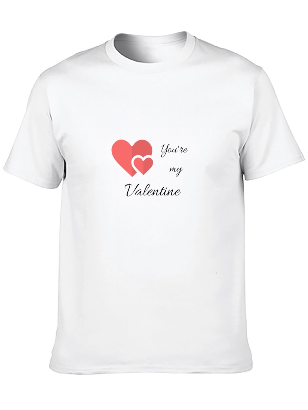 Valentines Day Heart Graphic Mens Black T-Shirt