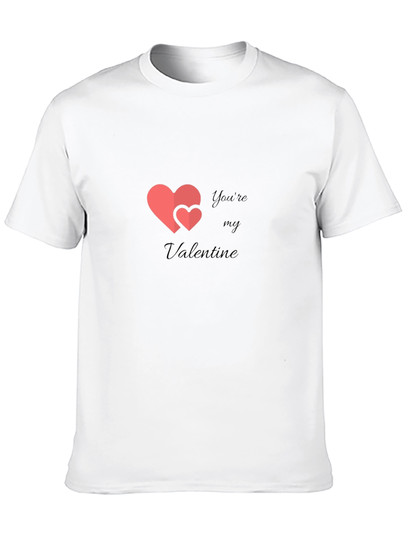 Valentines Day Heart Graphic Mens Black T-Shirt