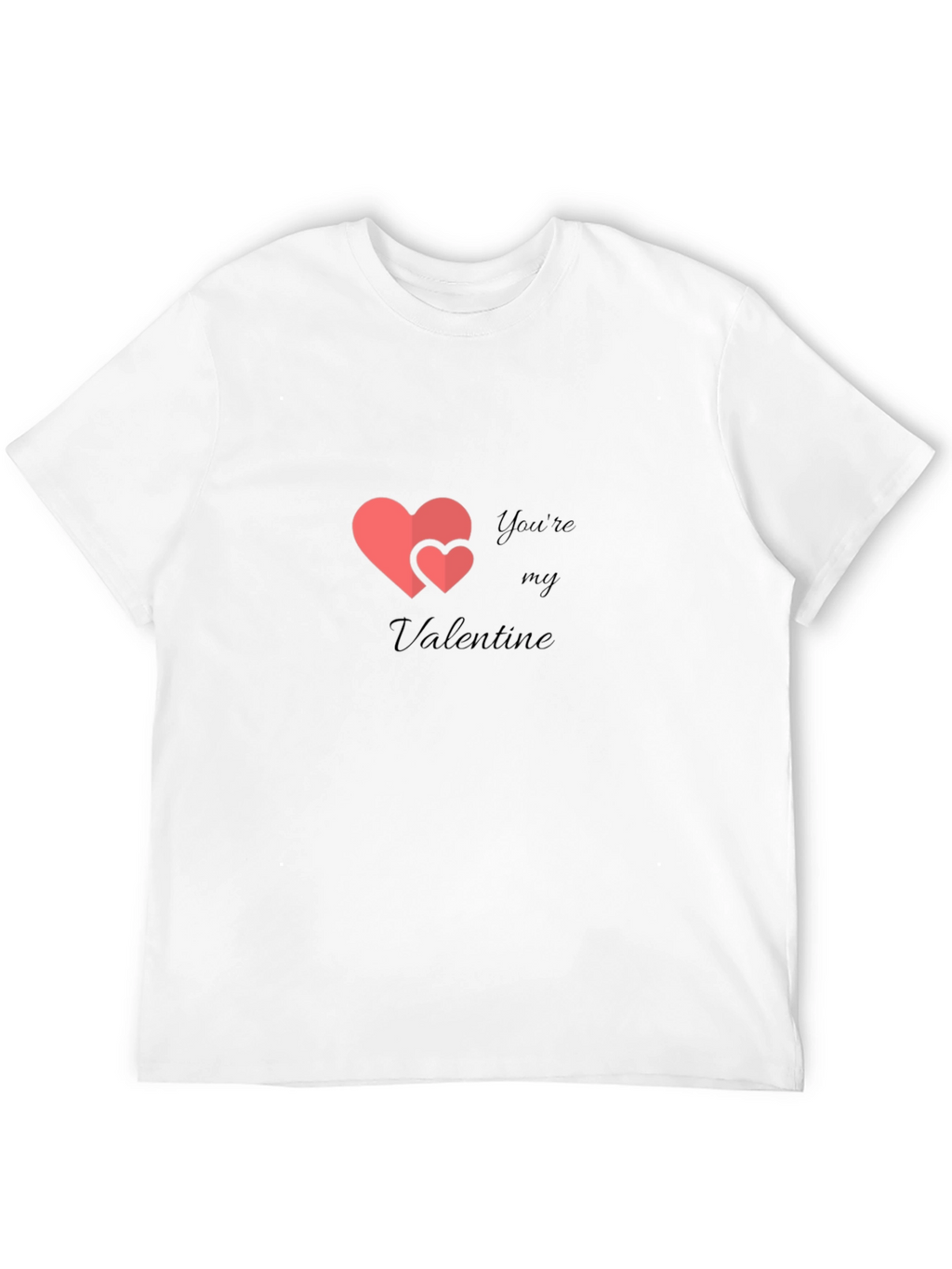 Valentines Day Heart Graphic Mens Black T-Shirt