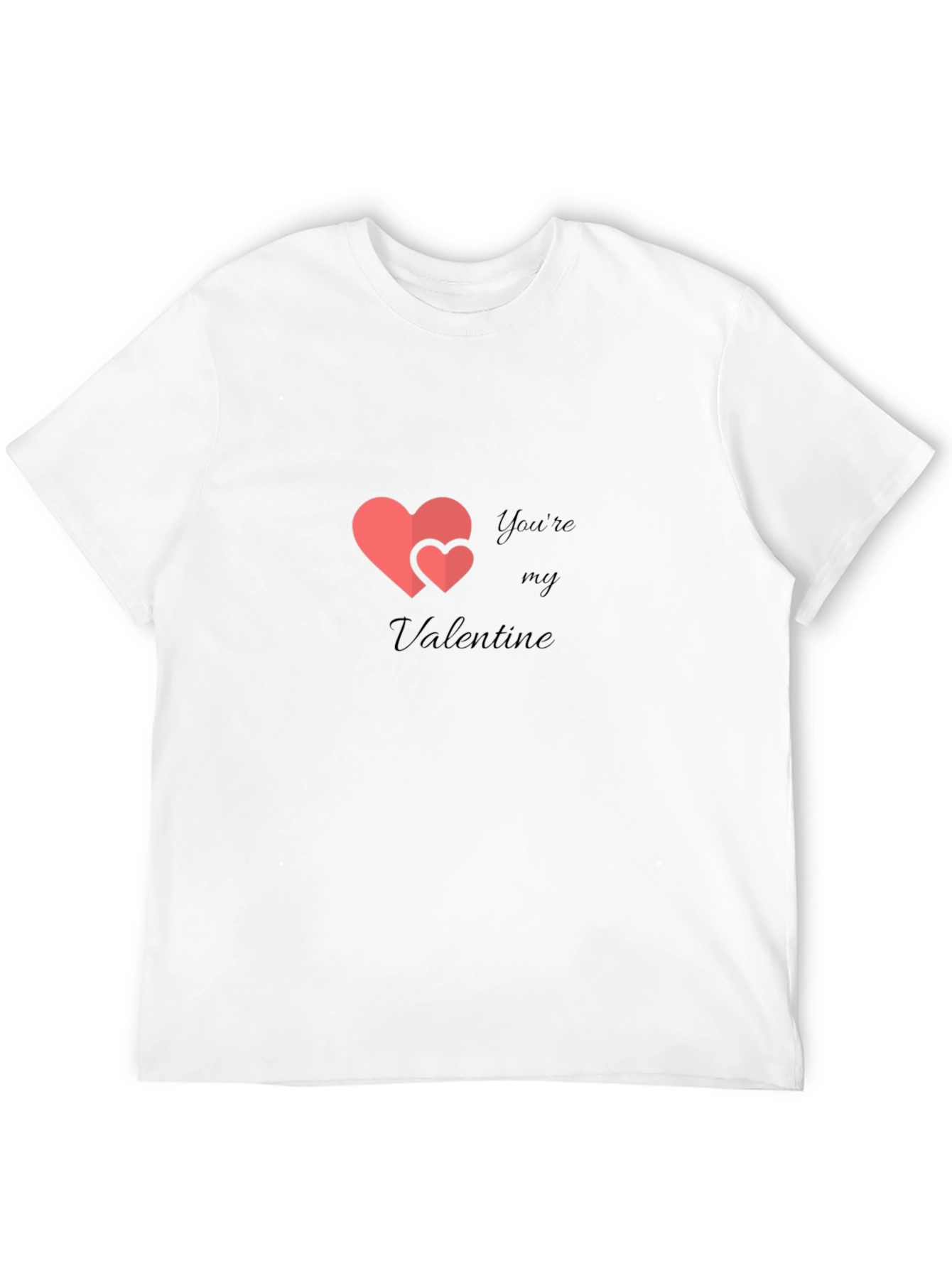 Valentines Day Heart Graphic Mens Black T-Shirt