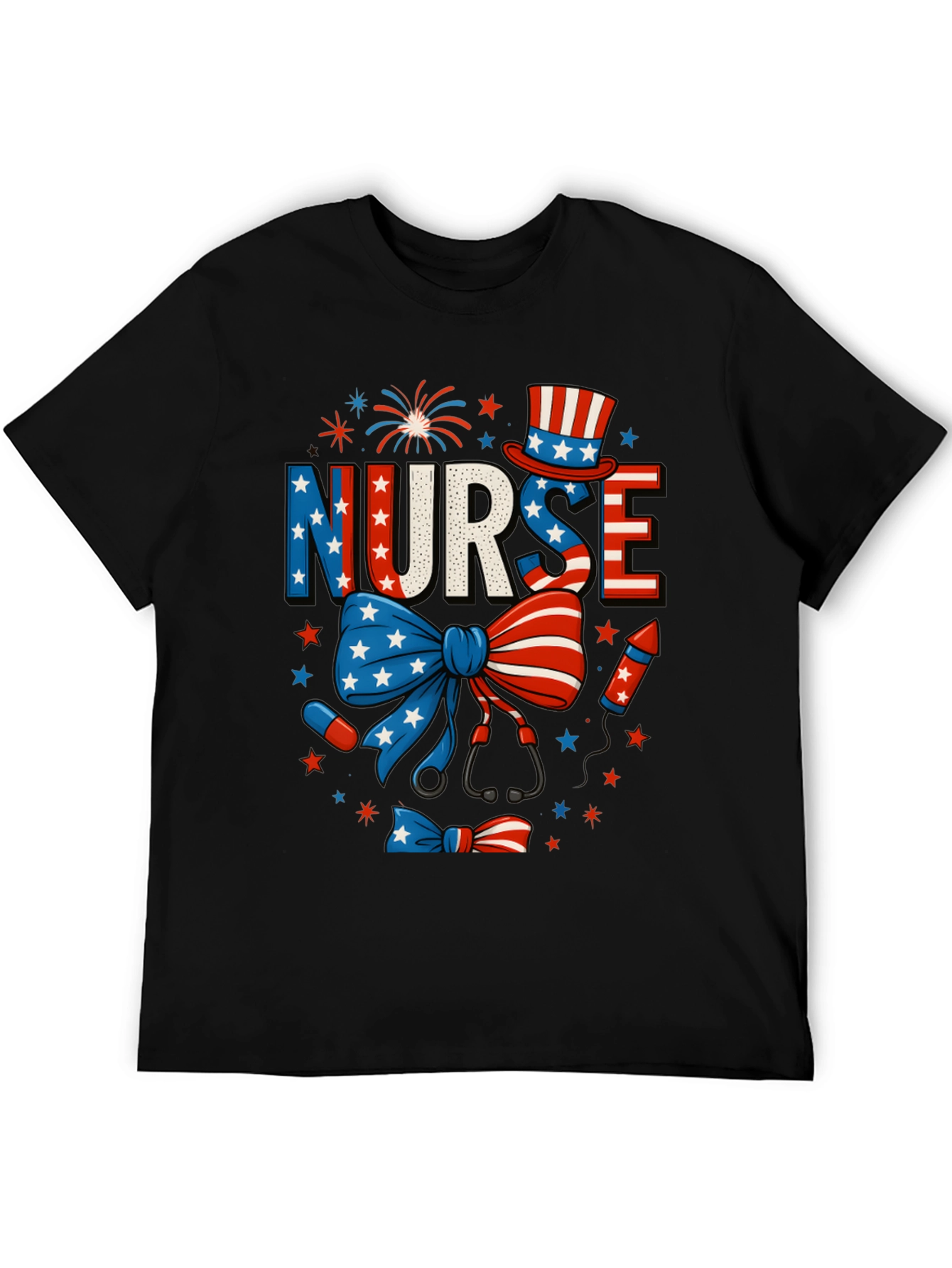 Patriotic Nurse T-Shirt - 4th of July USA