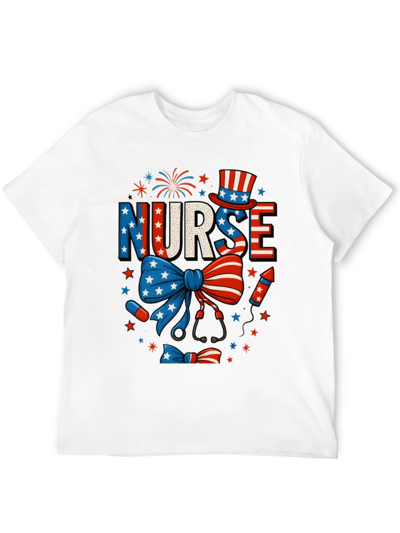 Patriotic Nurse T-Shirt - 4th of July USA