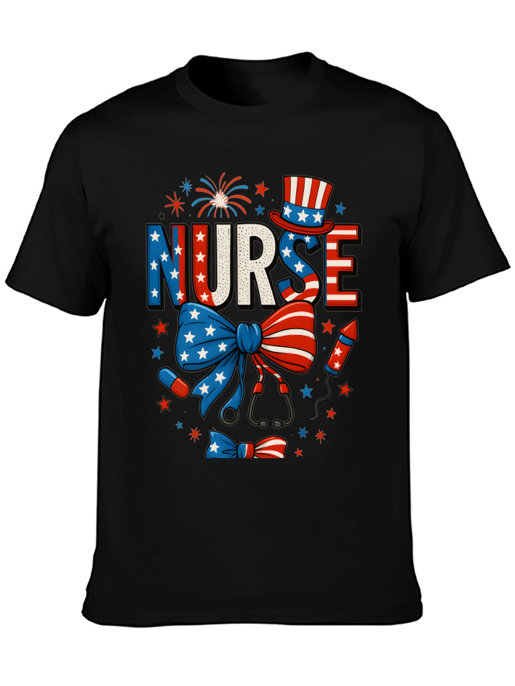 Patriotic Nurse T-Shirt - 4th of July USA
