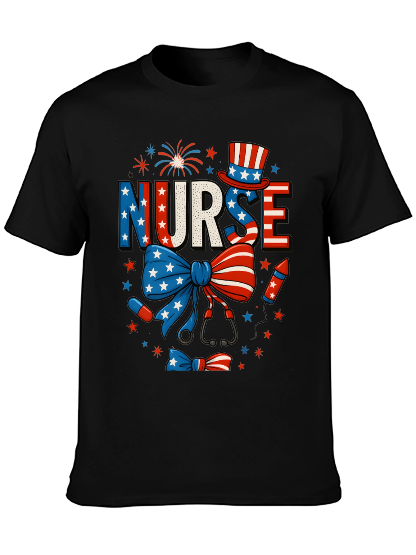 Patriotic Nurse T-Shirt - 4th of July USA