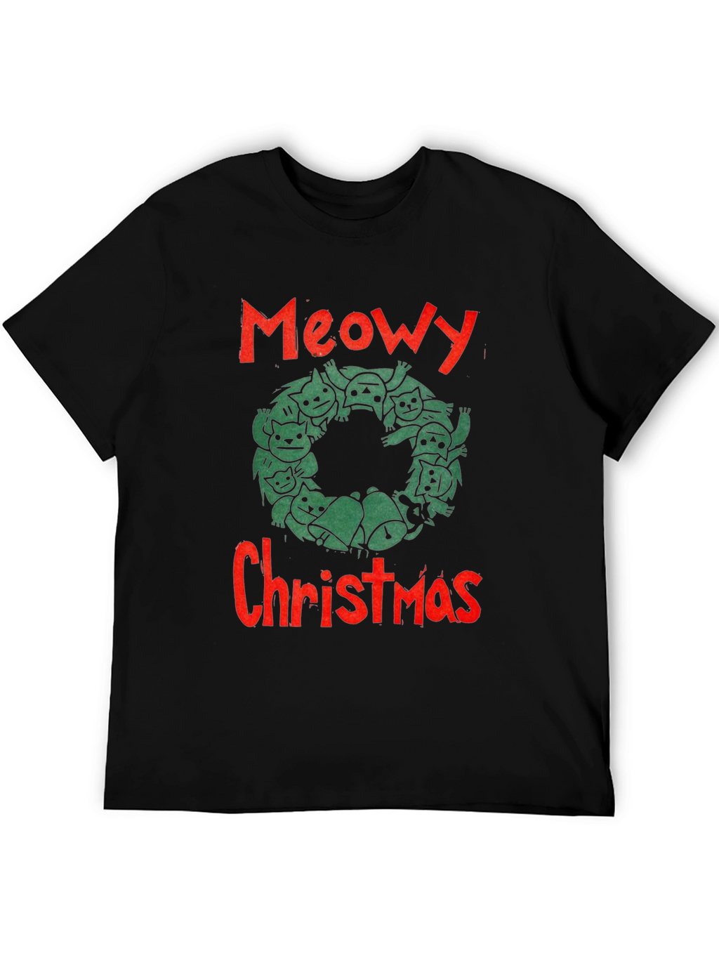 Meowy Christmas Graphic T-Shirt