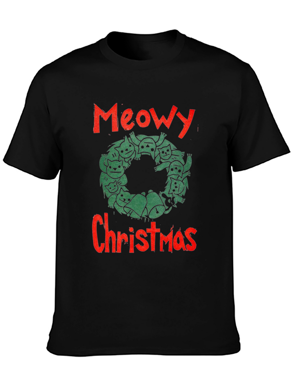 Meowy Christmas Graphic T-Shirt