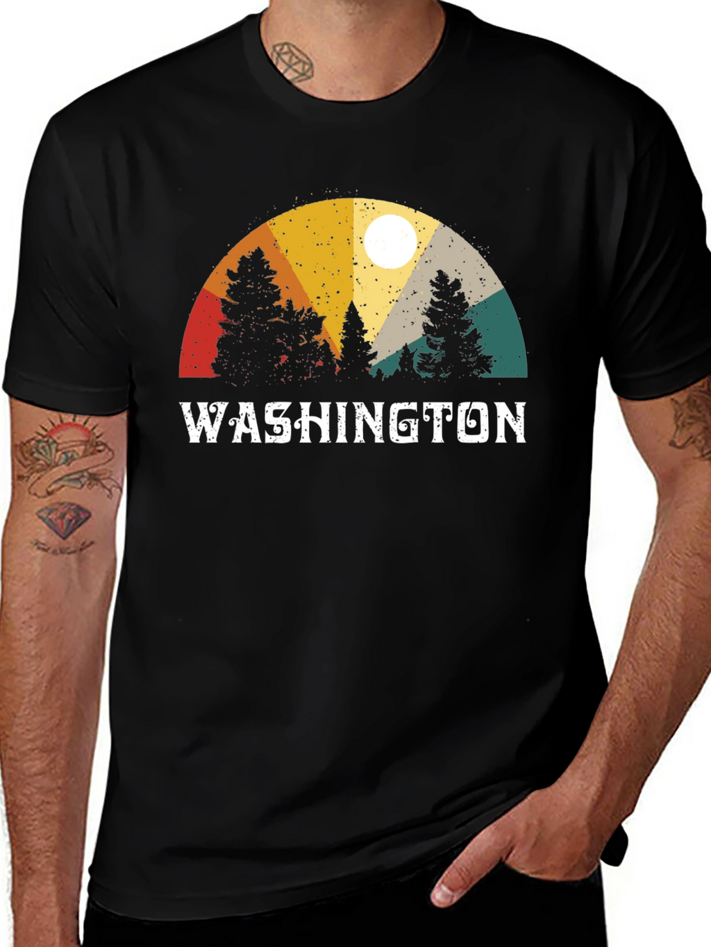 Washington State Retro T-Shirt - Nature Inspired Design