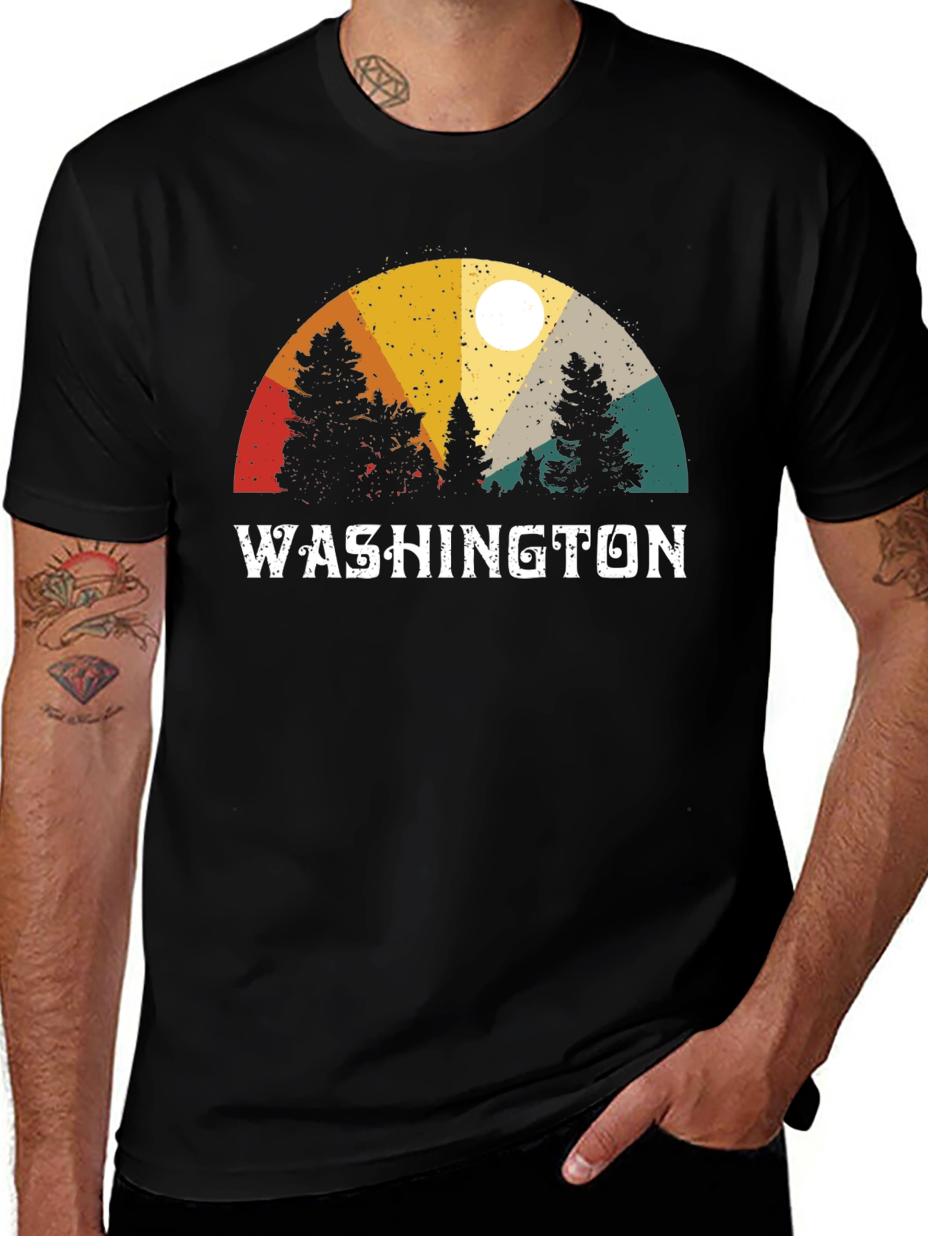 Washington State Retro T-Shirt - Nature Inspired Design