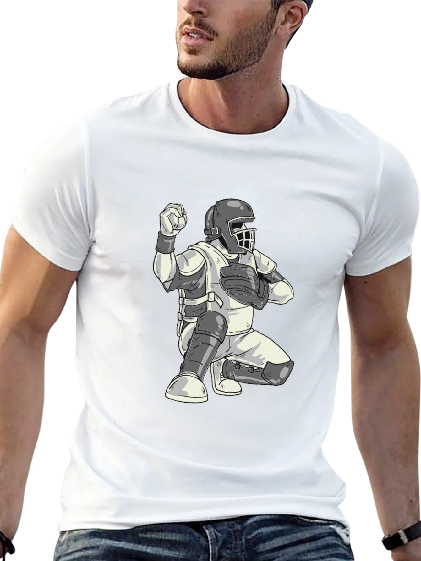 Baseball Catcher Graphic T-Shirt