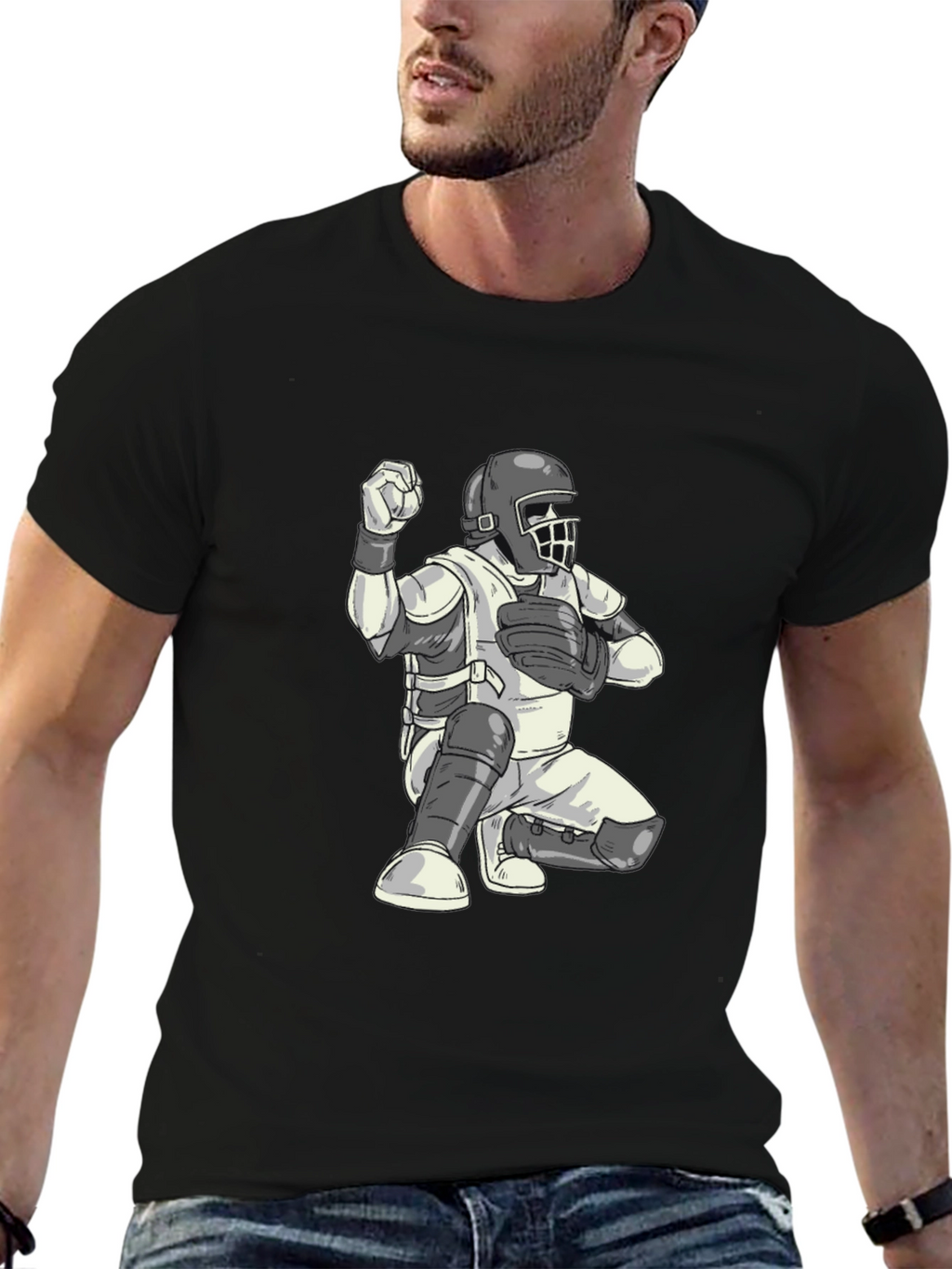 Baseball Catcher Graphic T-Shirt