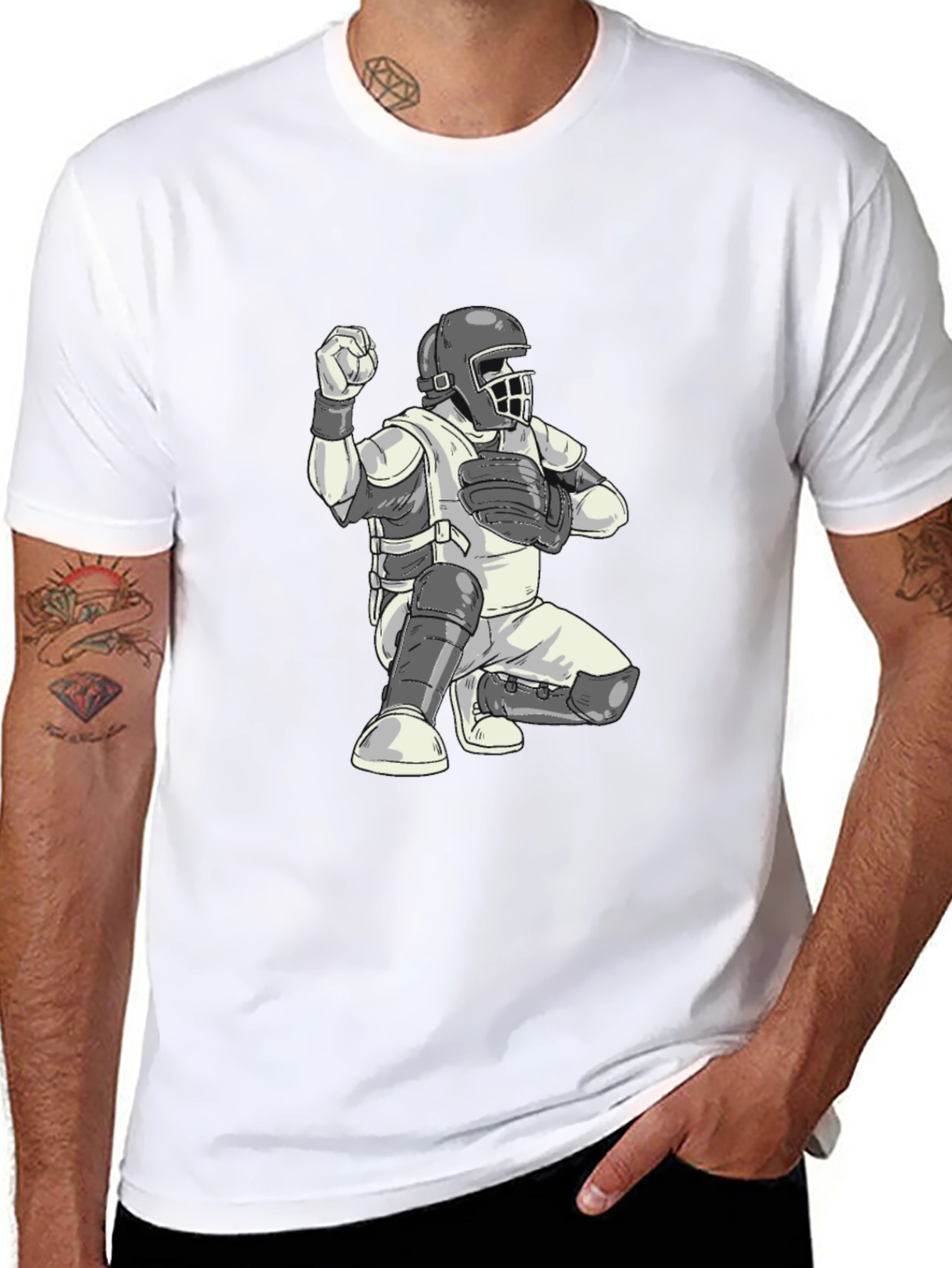 Baseball Catcher Graphic T-Shirt