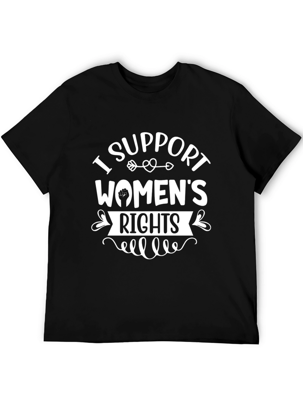 I Support Womens Rights Black Graphic Tee