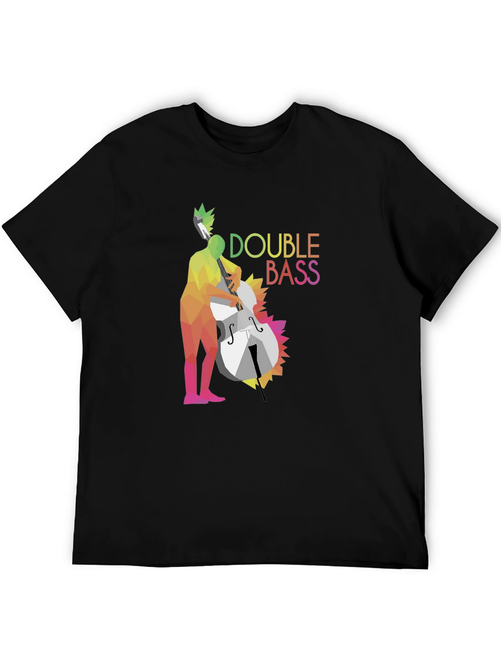 Double Bass Player Graphic T-Shirt - Black