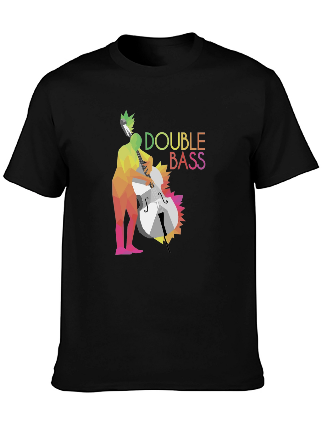 Double Bass Player Graphic T-Shirt - Black