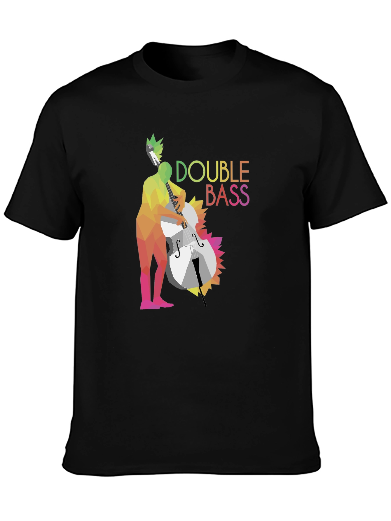 Double Bass Player Graphic T-Shirt - Black